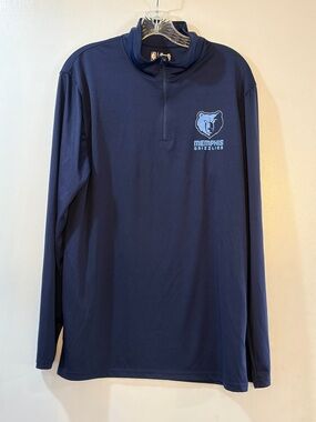 Memphis Grizzlies 1/4 Zip Pullover Long Sleeve Athletic Top NBA Mens Sz Large